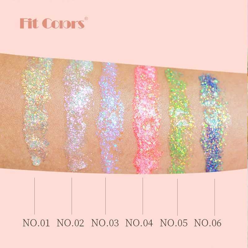 Face and body chameleon high gloss glitter powder durable waterproof stage party glitter eye shadow face and body glitter gel W240812