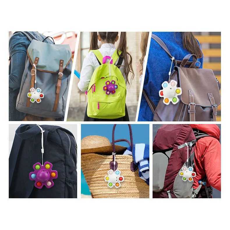Funny Fidget toys Octopus Spinning Top Vent Gyro Three Expression Fidget Spinner Toy Push Pop Bubble Stress Relief for Kids Baby Y240810