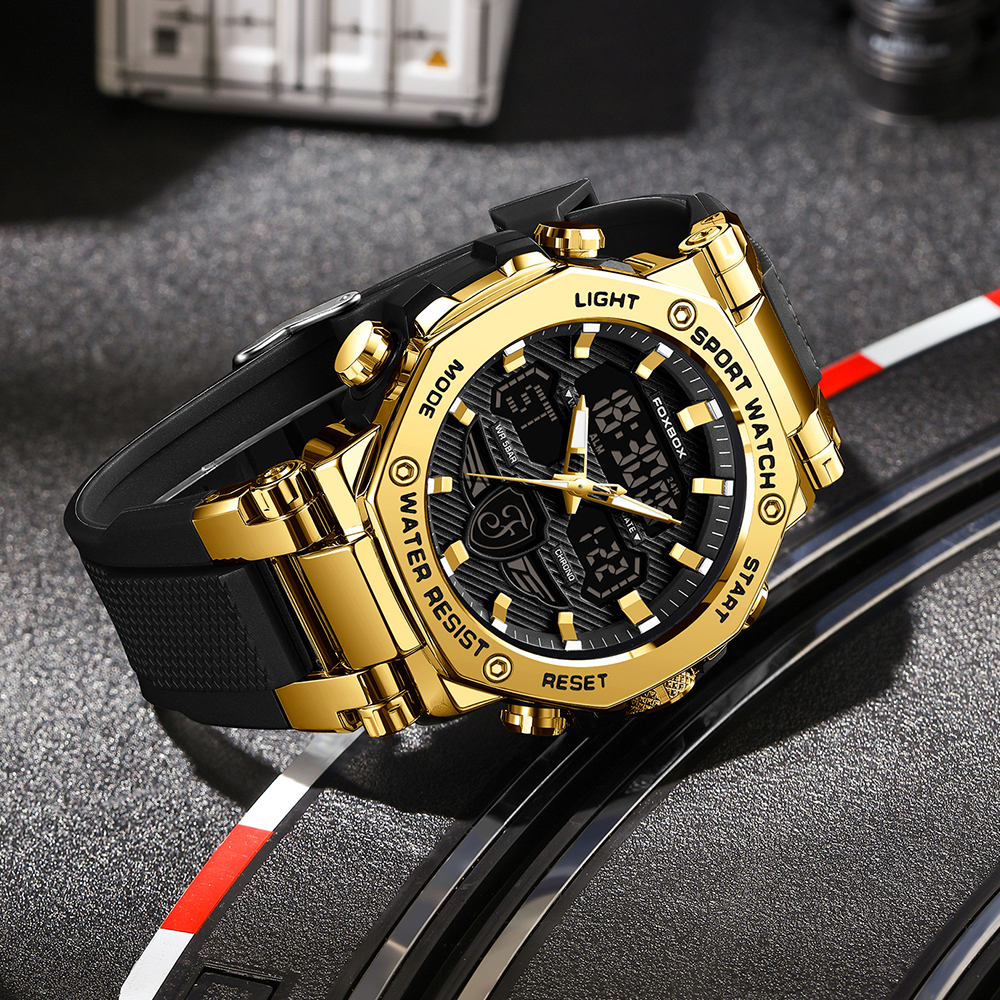 LIGE 2024 new sports waterproof electronic watch men's multifunctional dual display fashionable casual youth electronic watch Watch for teenagers
