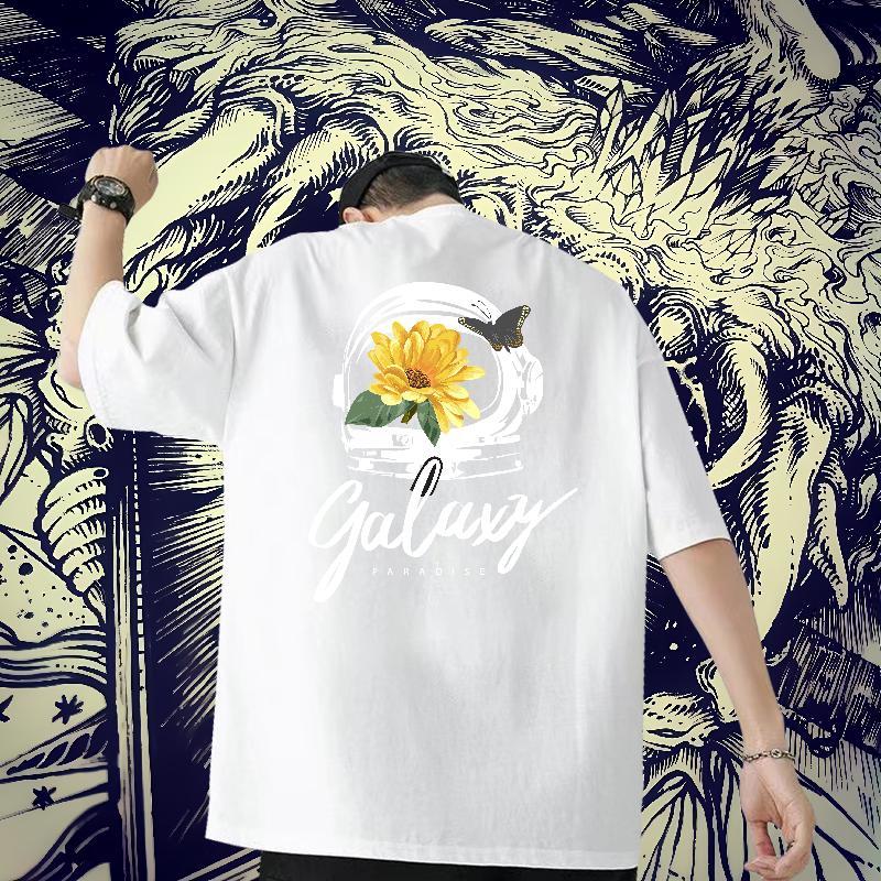 DIY Customized Men Tops Tees flower Anime Printing Street 100% Cotton 230g Wear Breathable Soft TOP Quality Mens T Shirts Custom Print Oversized