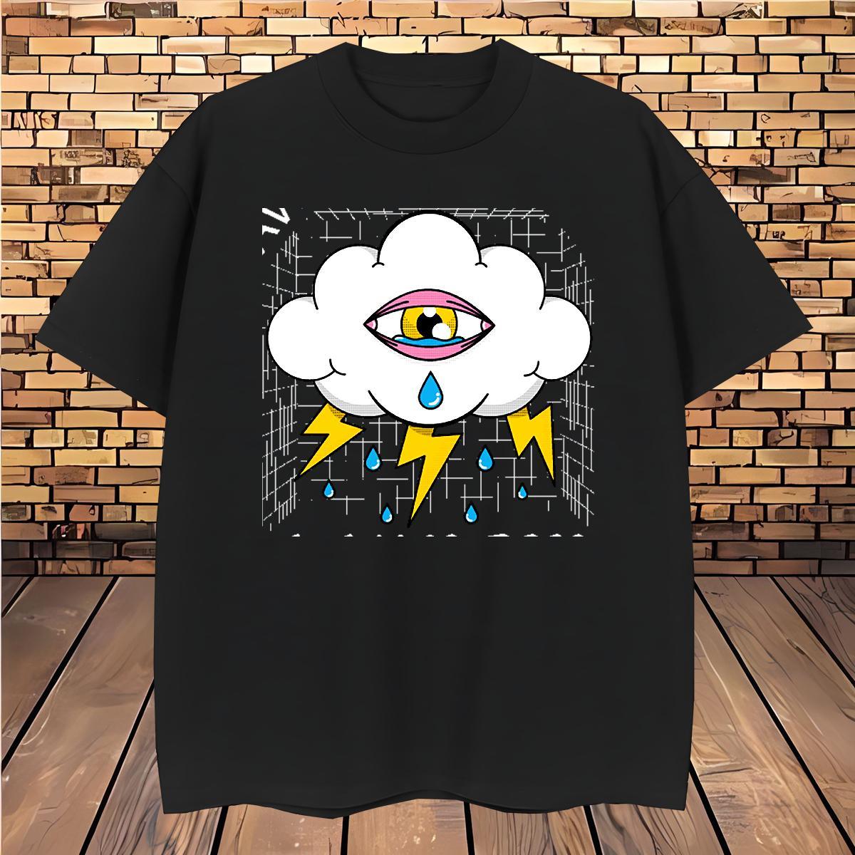 Mens T Shirts 230g Pure Cotton eyes High Street Hip Hop Round Neck Short Sleeve Graphic Mens Tshirts 2024 Loose Tees Shirts