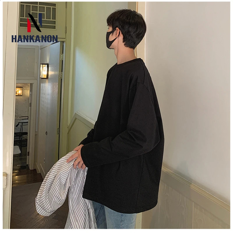XS-5XL Oversized Unisex long-sleeve solid color T-shirt with an O-neck perfect for layering in the autumn. 240812