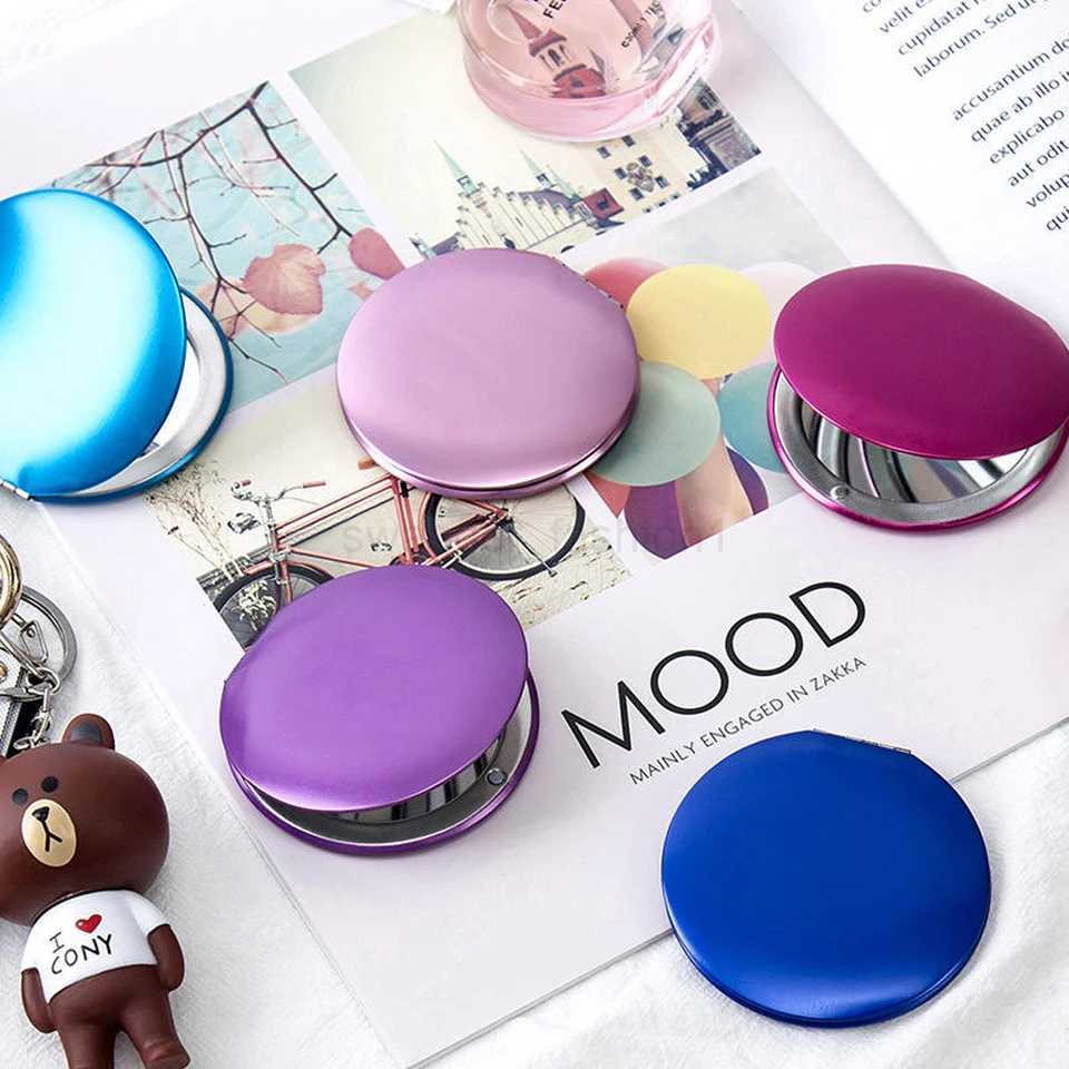 Mini Compact Makeup Mirror Handheld Small Round Foldable Mirror Portable Pocket Magnifying Vanity Mirrors Women Make Up ToolsXJ240813