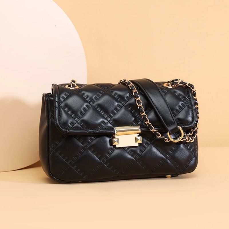 Vintage Shoulder Bag For Woman, Chain Handbag, White Crossbody Underarm Bags, Black