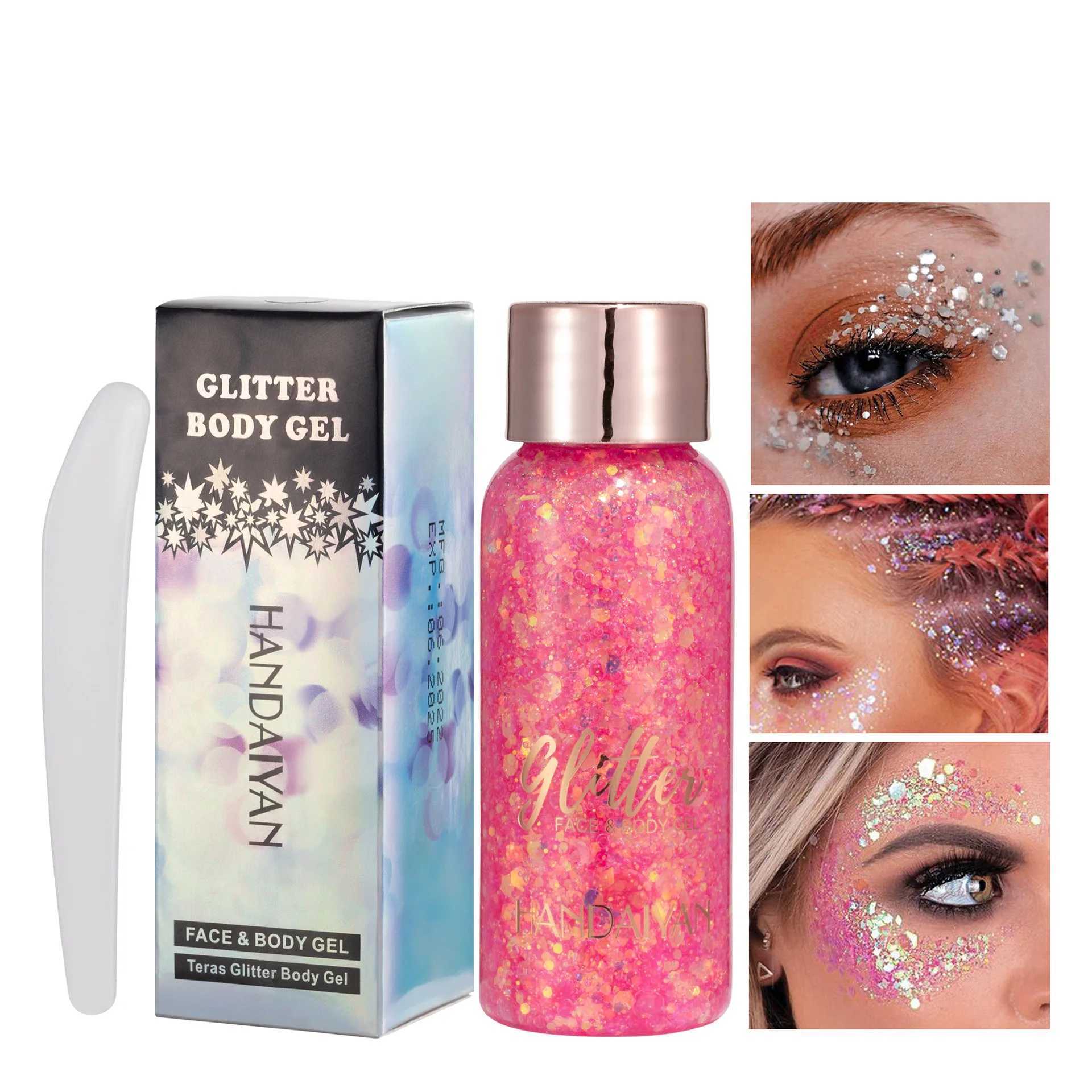 Handaiyan Nail Body Face Glitter gel Art Loose Sequins Cream Short Fat Glitter eye shadow Makeup Party W240812