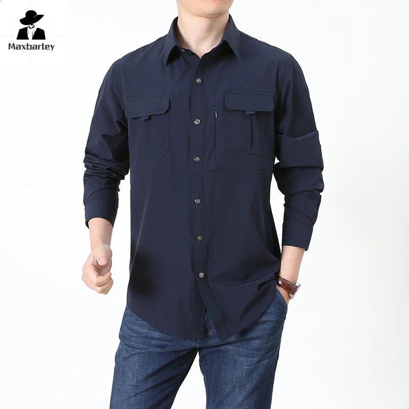 Summer jacket Upf 50sun protection fishing shirt mens quick drying long sleeved mesh breathable hiking cargo 240812