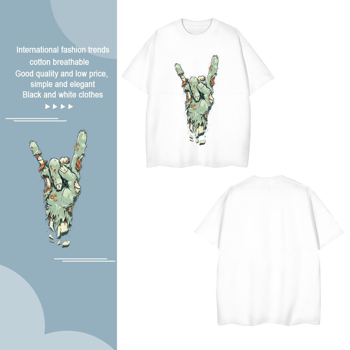 Men T Shirts 230g Pure Cotton hands Casual Beach Breathable DIY Printed Men Tees Casual New High Quality Clothings