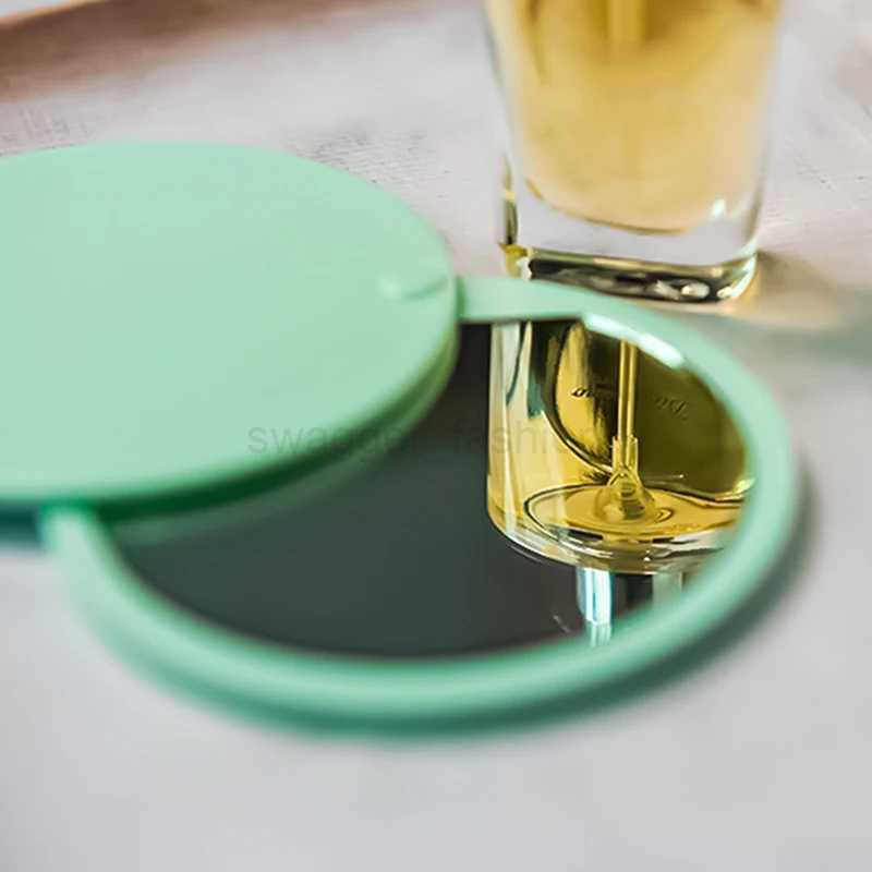 Small Mirror Portable Folding Make-Up Mirror Creative Mini Mirror Sliding Cover Handheld Makeup MirrorXJ240813