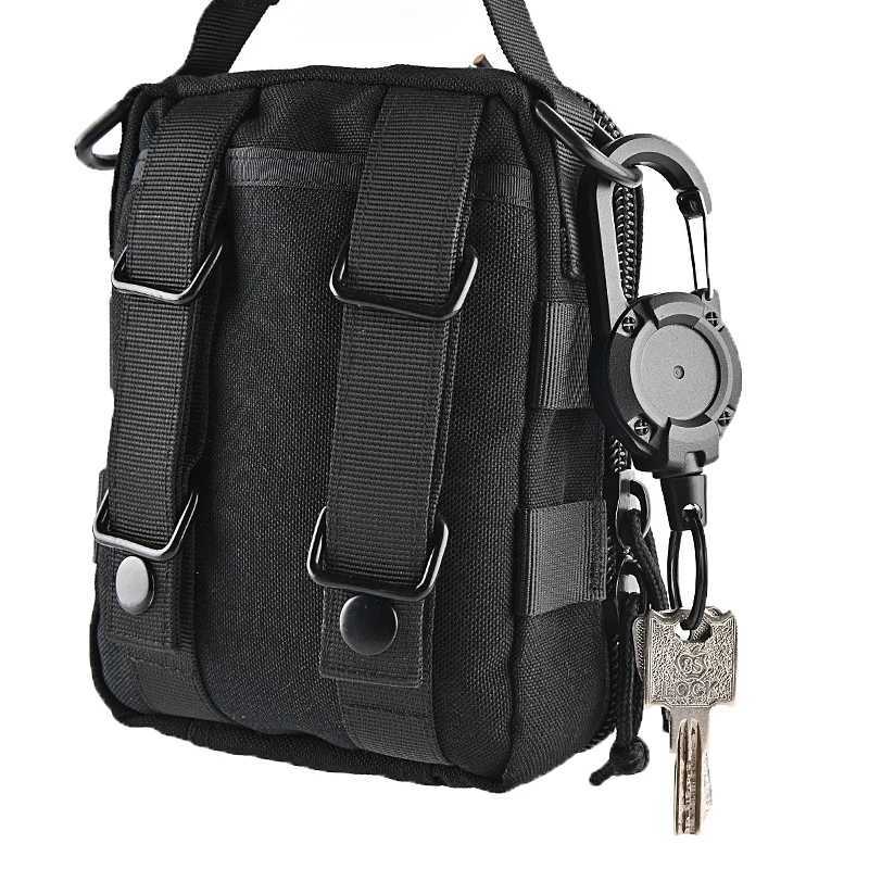 Anti theft metal easy to pull rope elastic keychain sports retractable keychain anti loss skateboard ID card W240808
