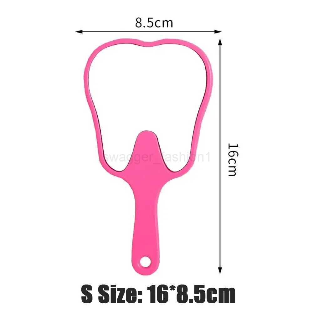 1PC Tooth Shaped Handheld Mirror Cute Makeup Mirror Hand Held Dental Mirrors With Handle High Definition Makeup MirrorXJ240813
