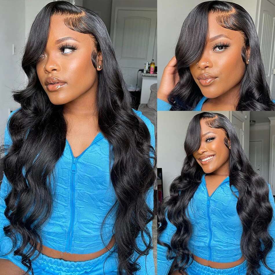 Vrvogue Wear Go Glueless Natural Black Body Wave Front 100% Human Hair 6X4 HD Lace Closure Wig For Woman On Sale
