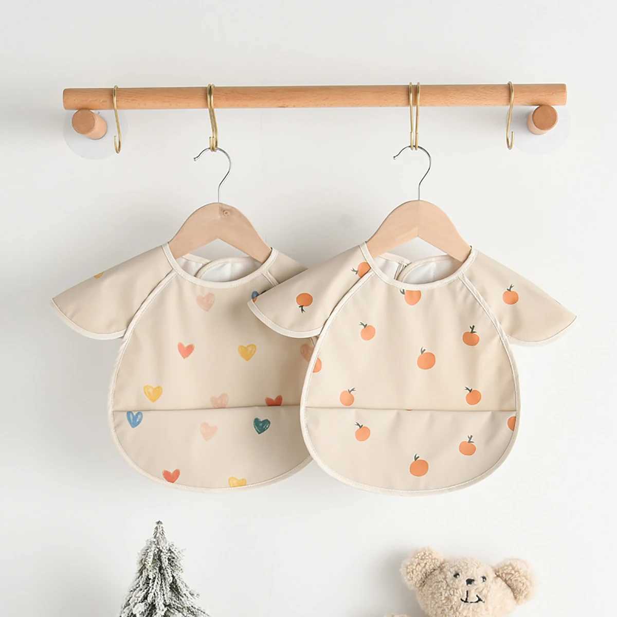 Bibs Burp Cloths New Short Sleeve Washcloth Baby Bibs Cute Waterproof Feeding Apron Bib Soft Burp Cloth For Toddler Boy Girl Bandana BibsL4812