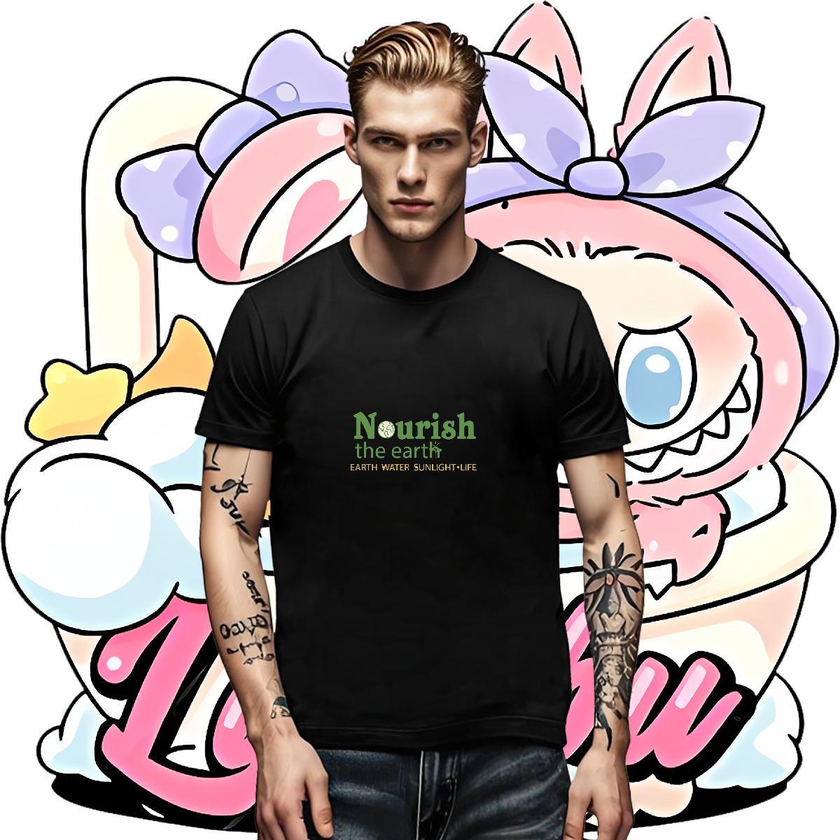 Classic Men Tees Street 230g Pure Cotton Plus Size Cartoon Breathable Crew Neck letter Man T Shirts Wholesale Top Tees