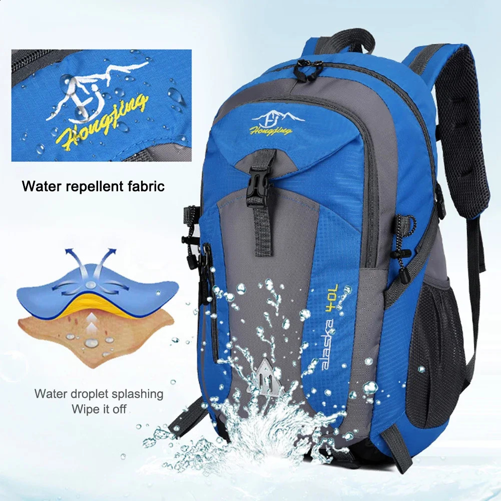 40L Nylon Waterproof Travel Backpack Camping Hiking Outdoor Sports School 240813