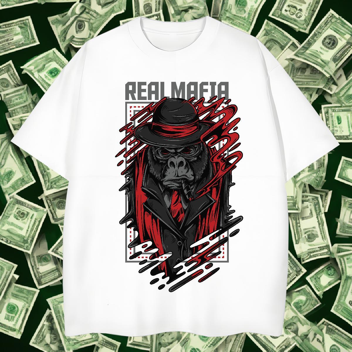 T shirt 230g Cotton chimpanzee Daily Wear Breathable Crew Neck Custom Printed Men Tees Wholesale Cool Design Top Tees