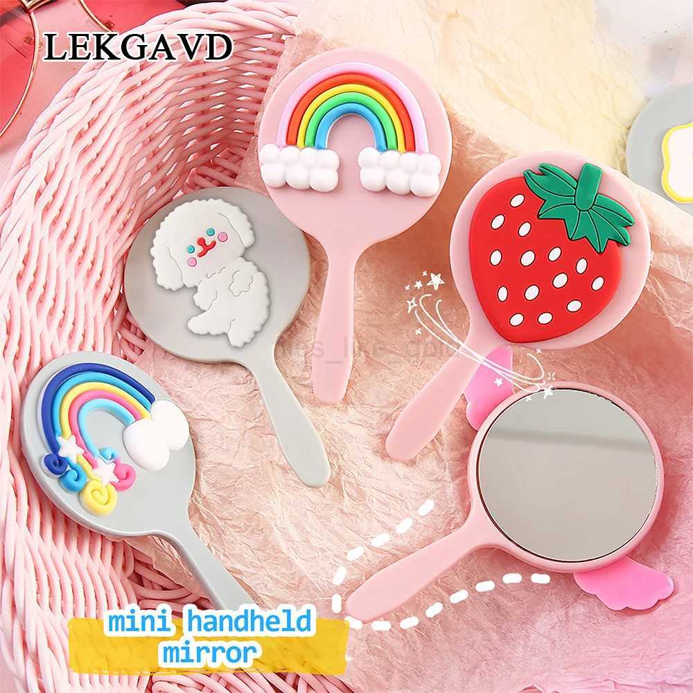 1 Korean princess mirror mini handheld cartoon dormitory paper mirror makeup tool W240813
