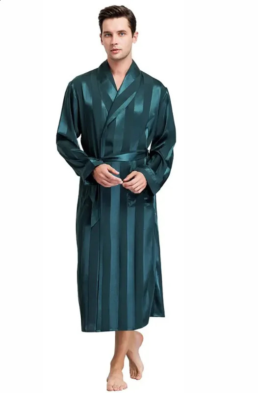 Mens Silk Satin Pajamas Sleepwear Robe Robes Bathrobe Nightgown S~3XL__For XMAS Gifts 240812