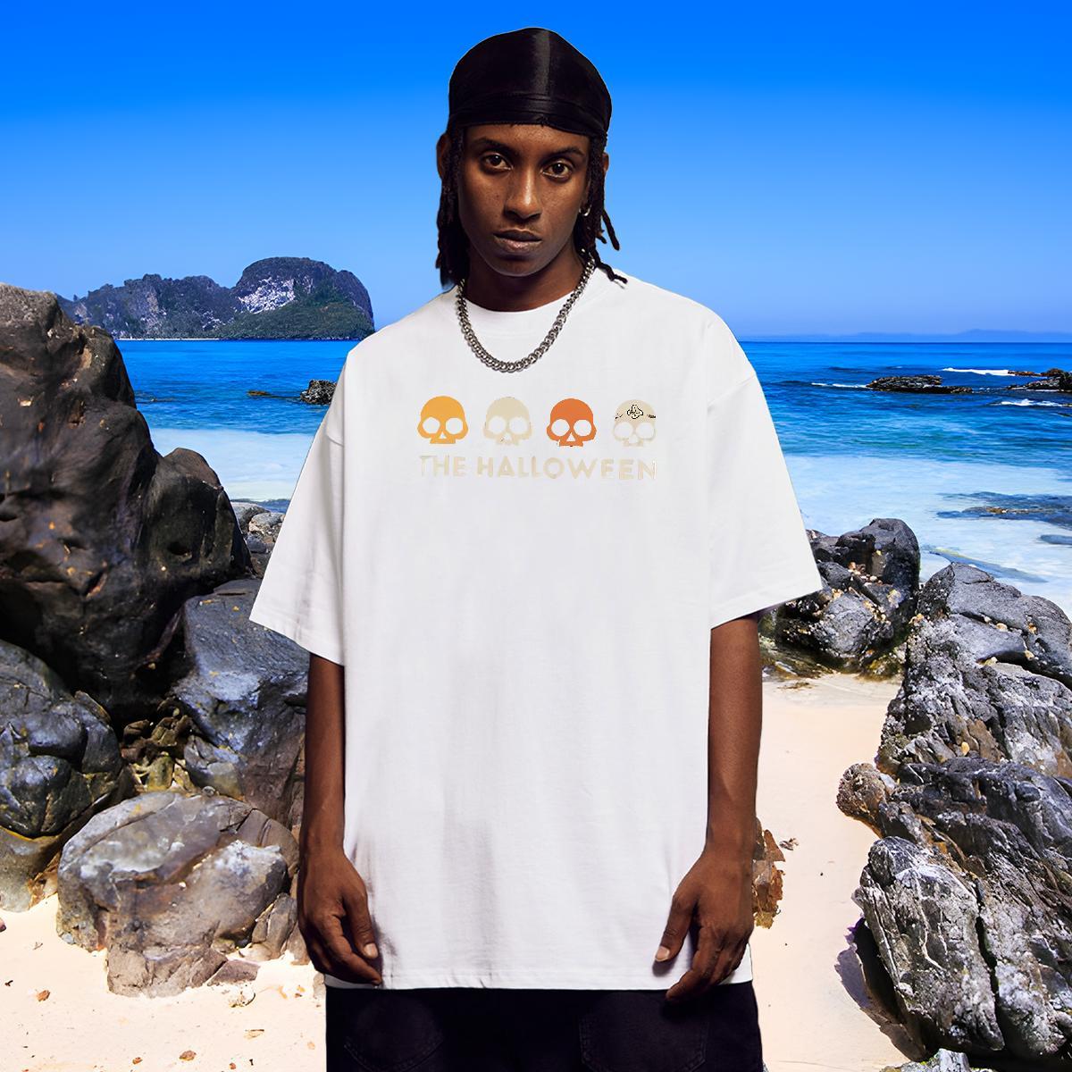 High Quality Men T Shirts monster Breathable Short Sleeve Hip Hop Black White 230g 100% Cotton Tshirt for Man Woman 2024 Summer Tees