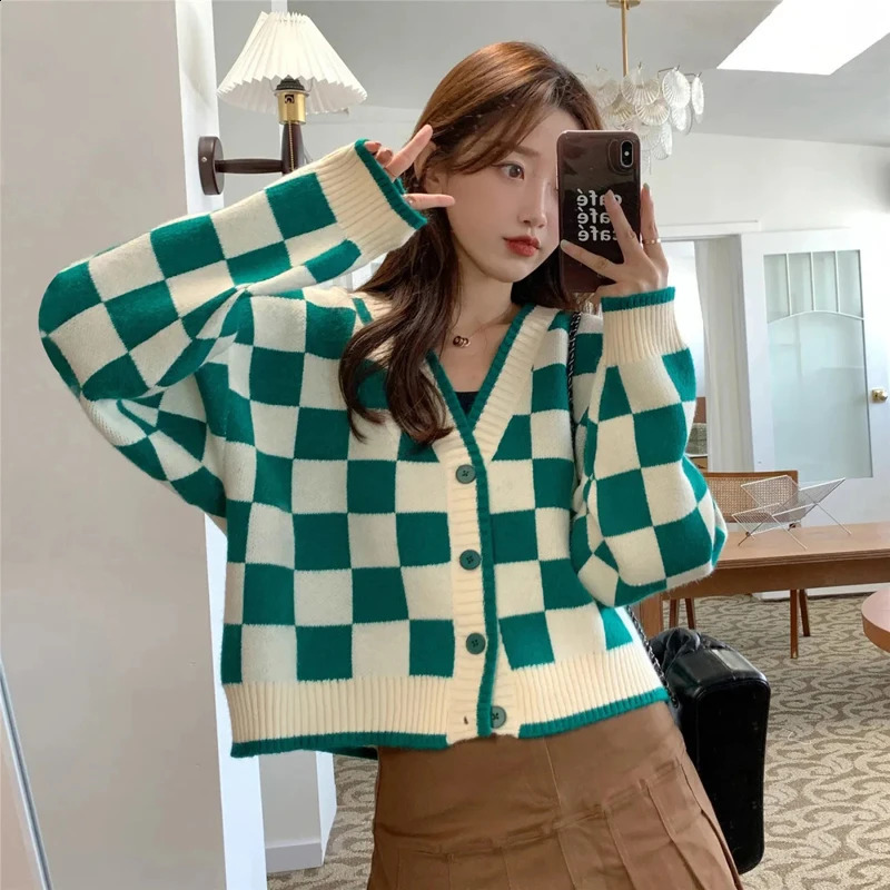 MEXZT Fashion Harajuku Black and White Patchwork Cardigan Sweater Women Fall Long Sleeve Streetwear Tops Korean Y2k Sweater 240812