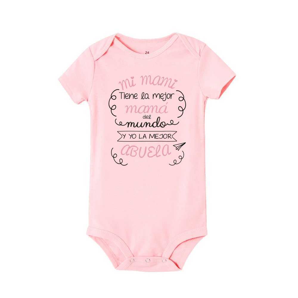 My mother is the best mother in the world. I have the best grandmother baby bodysuits baby short sleeved jumpsuits newborn jumpsuits W240812