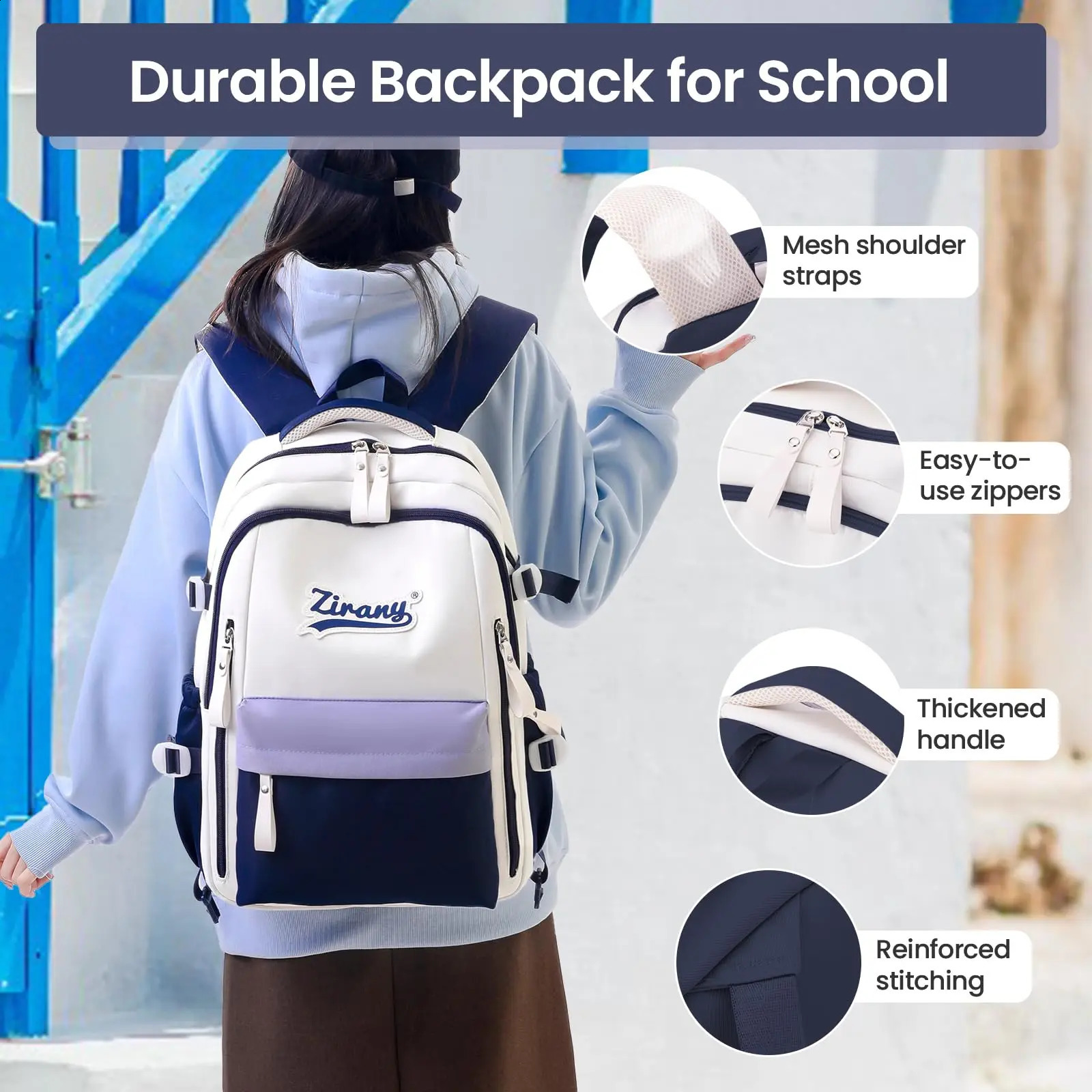 School backpack for girls teenagers large children school aged 9 to 16 nylon travel and leisure 240813