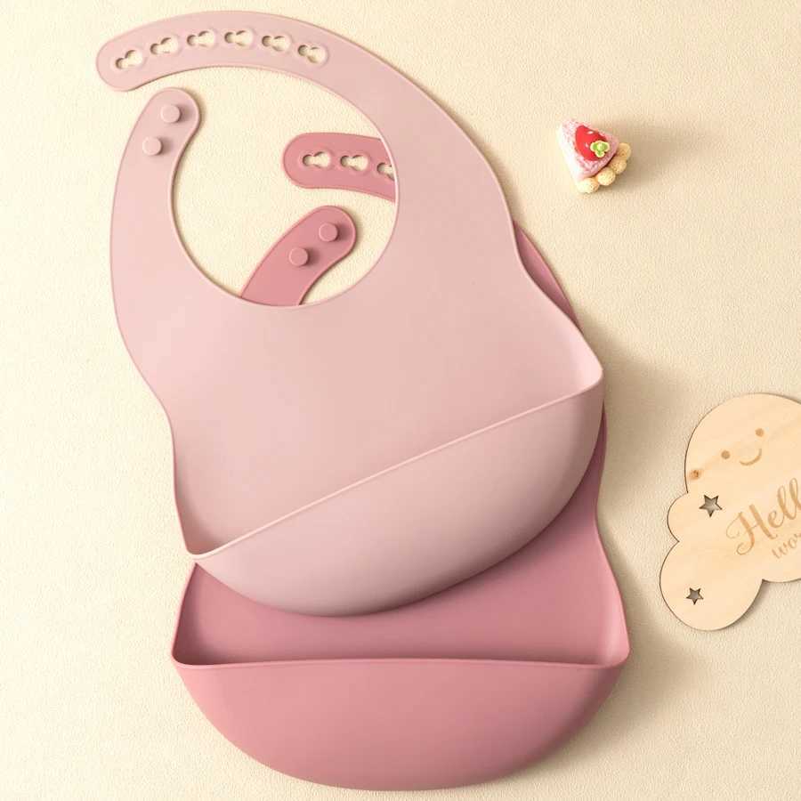 Bibs Burp Cloths Personalized Name Silicone Baby Bibs Waterproof Bib Solid Color Adjustment Saliva Towel Childrens Burp Cloths Baby AccessoriesL4812