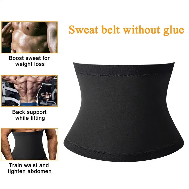 Sauna waist trainer weight loss belt mens gym fitness Cincher abdominal control tight corset fat burning womens body shape 240812