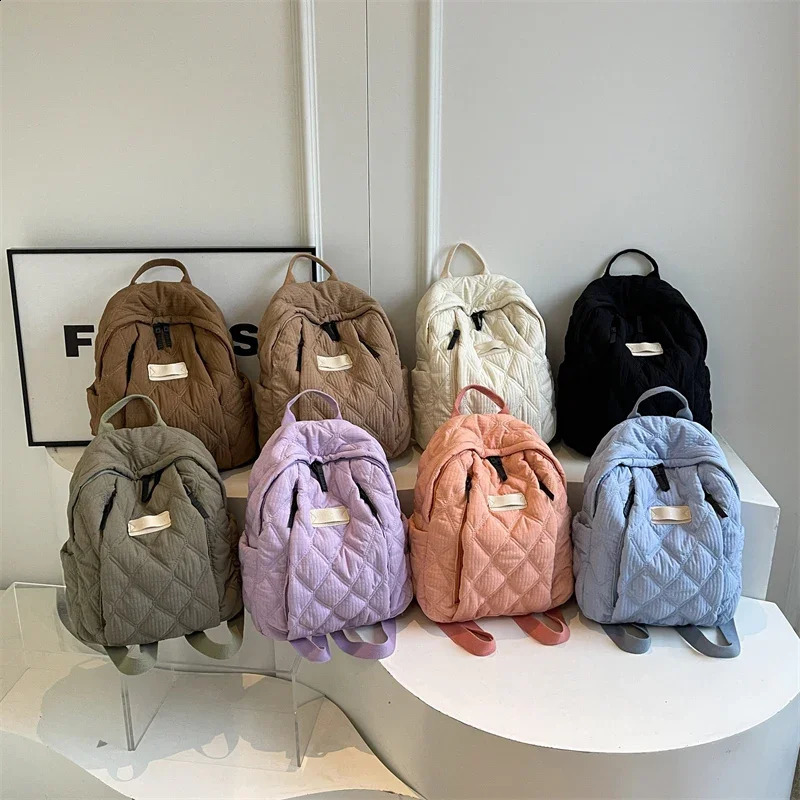 Large Capacity Women Backpack 2024 School Bag Fashion Space Cotton Shoulder Female Handbag Casual Travel Backbag Big 240812