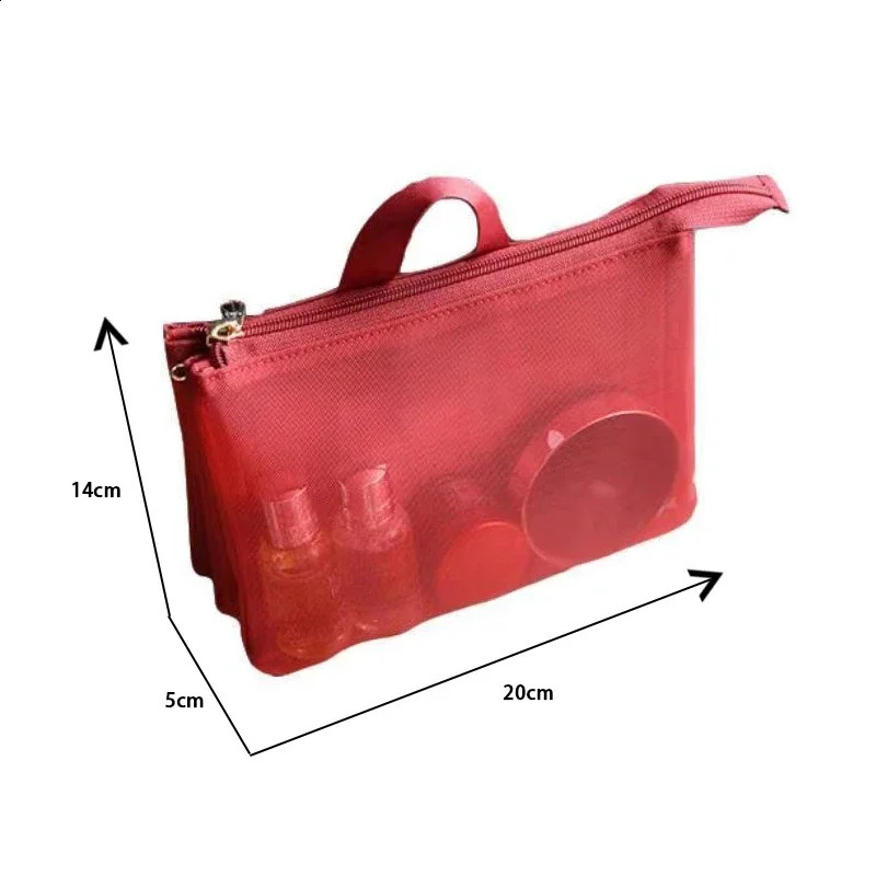 Large Capacity Cosmetic Bags Skin Care Product Lipstick Toiletry Makeup Organizer Case Mesh 3 Layer Travel Washing Storage 240812