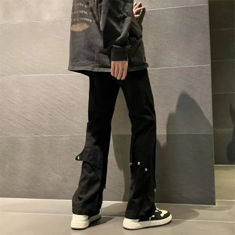 Mens commodity pants autumn black Trouser mens stacking the est highquality fashion street cotton regular suitable for unique trends 240812