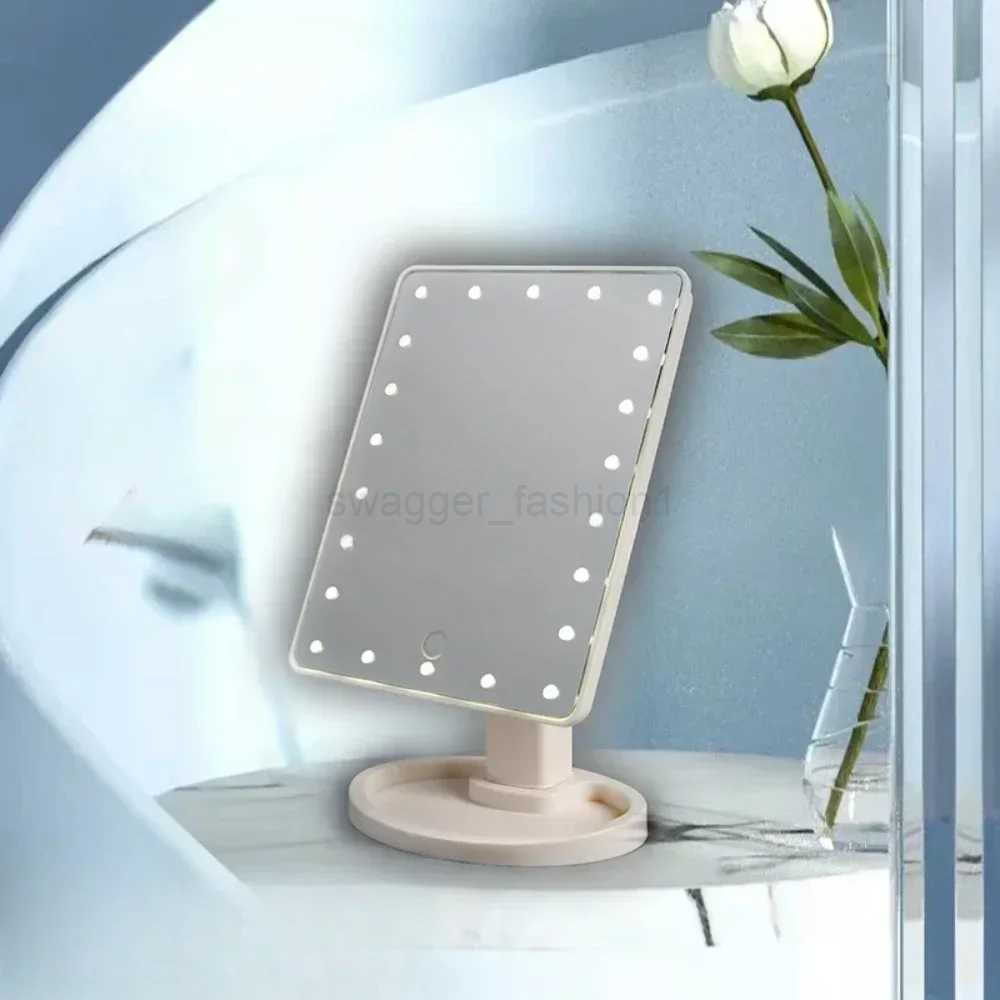 22-light storage rotating touch-sensitive dormitory student-specific dressing LED makeup mirror AA batteryXJ240813