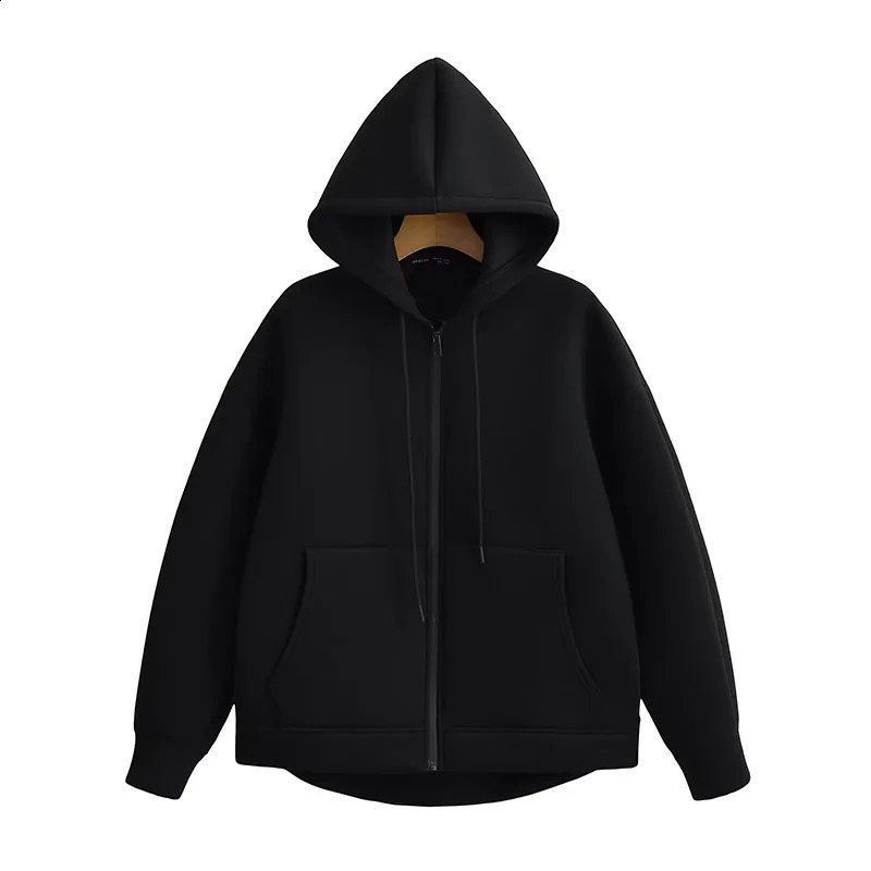 Womens Winter Vintage Hoodies Zipper Sweatshirts Fashion Long Sleeve Streetwear Parkas Female Outerwear Korean Clothes 240812