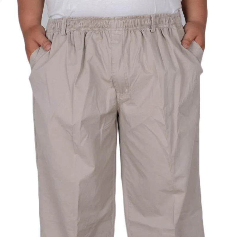 165KG Summer Plus Size 8XL 10XL 11XL 12XL 13XL Pants Men Cotton Breathable Stretch Pants Loose Trousers 240812