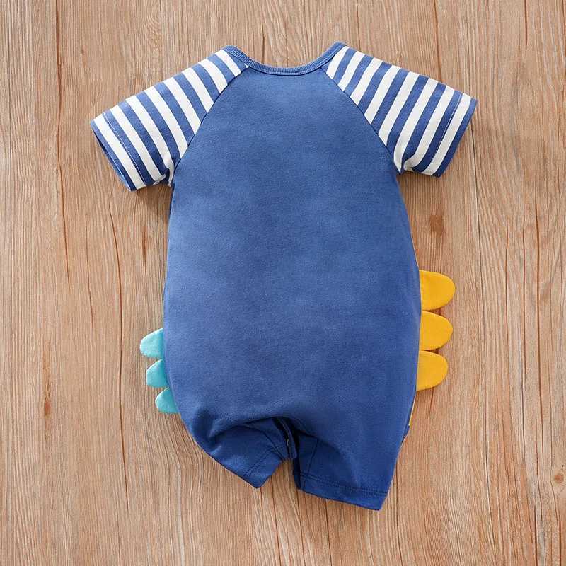 Baby clothing cute cartoon dinosaur 3D printing comfortable and soft 0-18 boys and girls summer short sleeved baby jumpsuit W240812