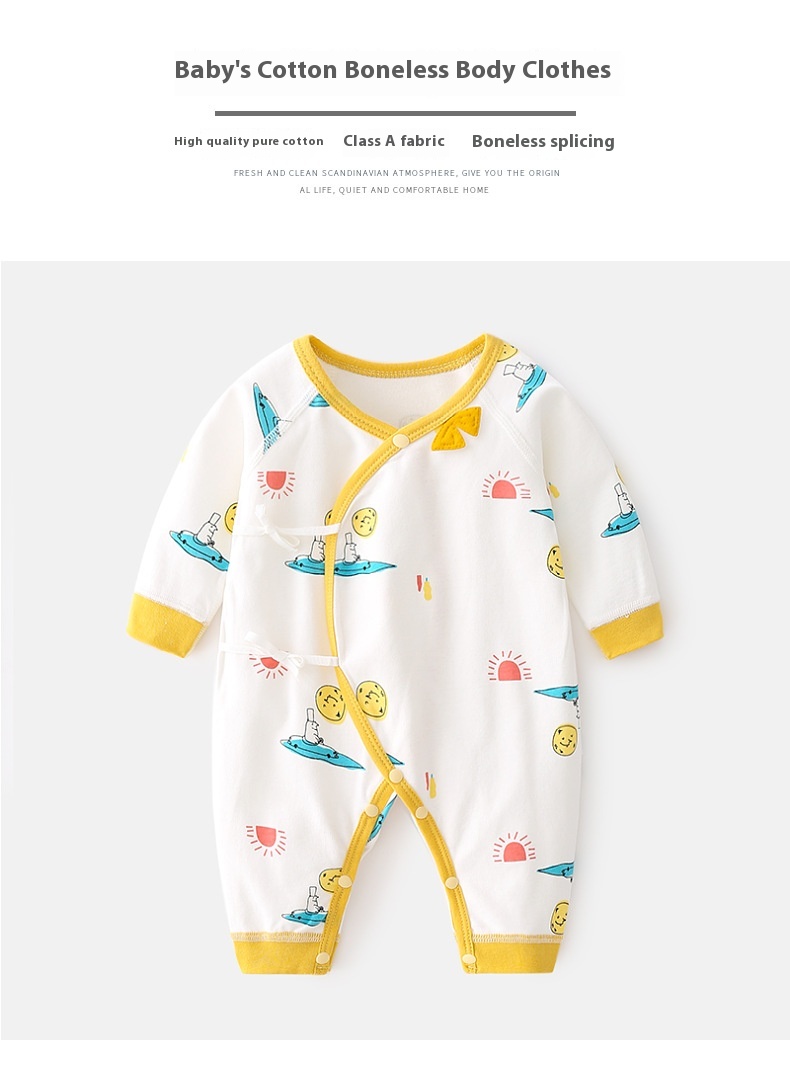 Newborn cotton onesie baby boneless clothing autumn and winter newborn monk clothing climbing clothing male and female baby spring and autumn clothes