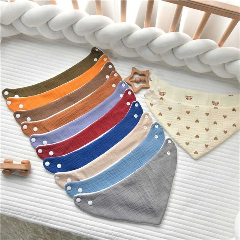 Bibs Burp Cloths Soft Thick Cotton Baby Bib Solid Color Newborn Triangle Scarf Super Absorbent Baby Drooling Bib Feeding Burp Cloth Saliva TowelL4812