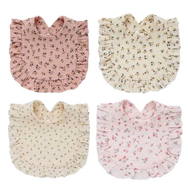 Bibs Burp Cloths Baby Bib for Boys Girl 0-24Months Breathable Floral Drooling Bib with Hidden Stud Buckle Infant Sleep Teething BandanaL4812