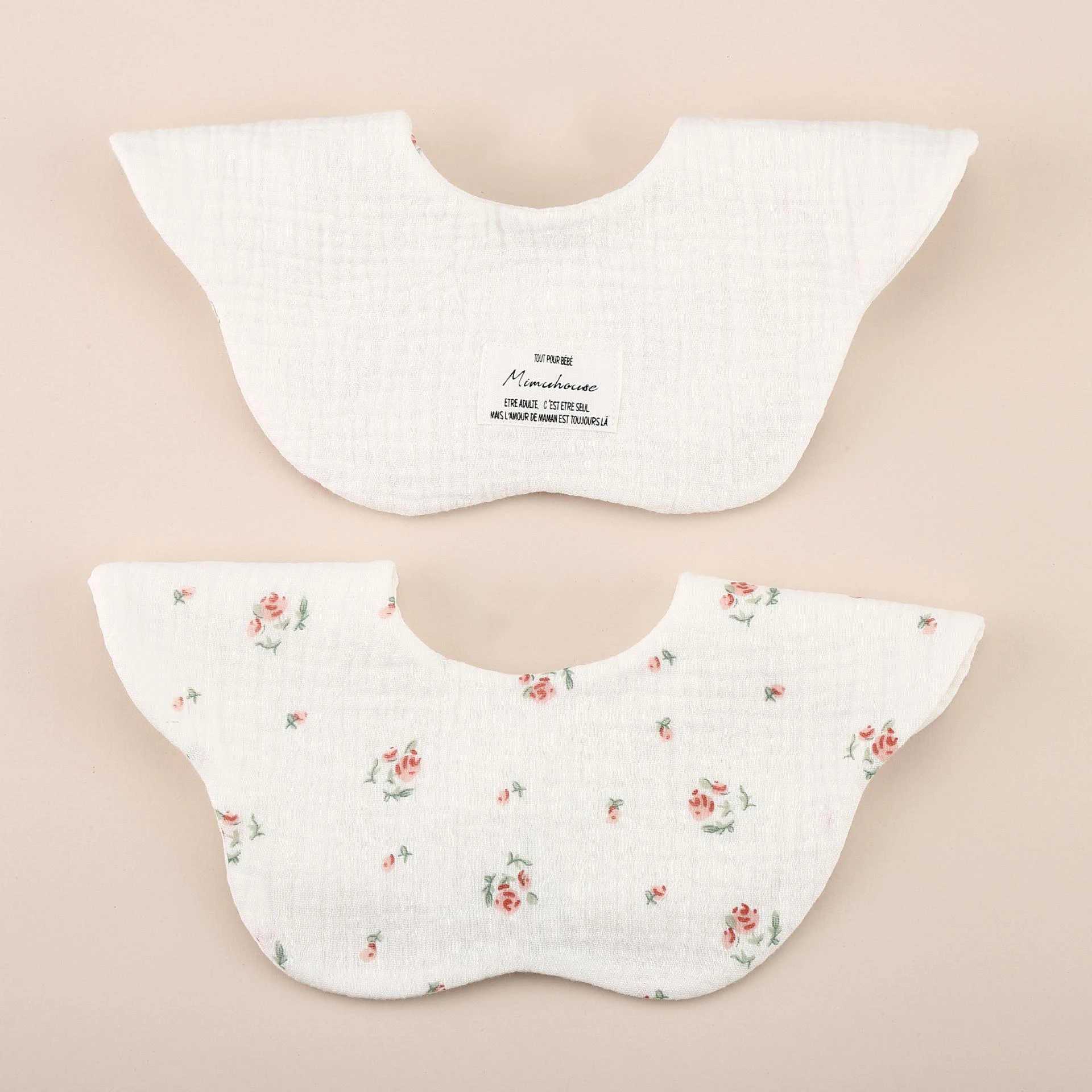 Bibs Burp Cloths Soft Double-sides Use Petal Baby Feeding Drool Bib New Cotton Infants Saliva Towel Burp Cloth For Newborn Toddler Kids BibsL4812