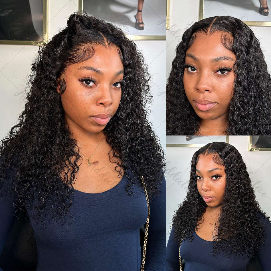 250% Deep Short Bob 13X4 13X6 Transparent Lace Frontal Human Hair Wigs Water Wave 5X5 Closure Wig For Women