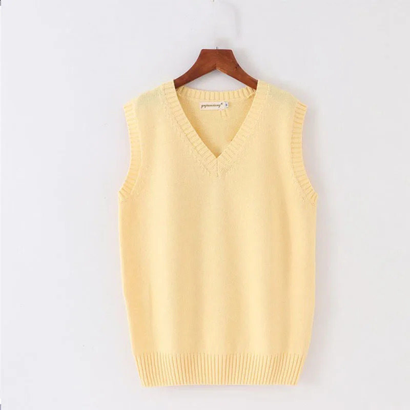 Sleeveless Sweater Vest Women Men V-neck Preppy Students Classic Spring Knitted Jumper Korean Fashion Retro Vest 240813