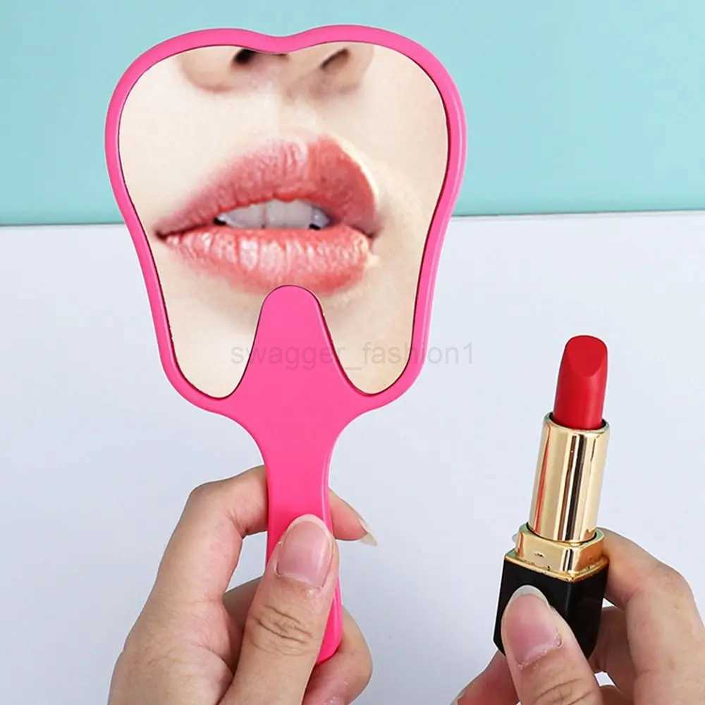 Tooth Shaped Handheld Mirror Practical PVC High Definition Dental Mirrors Makeup Mirror GiftXJ240813