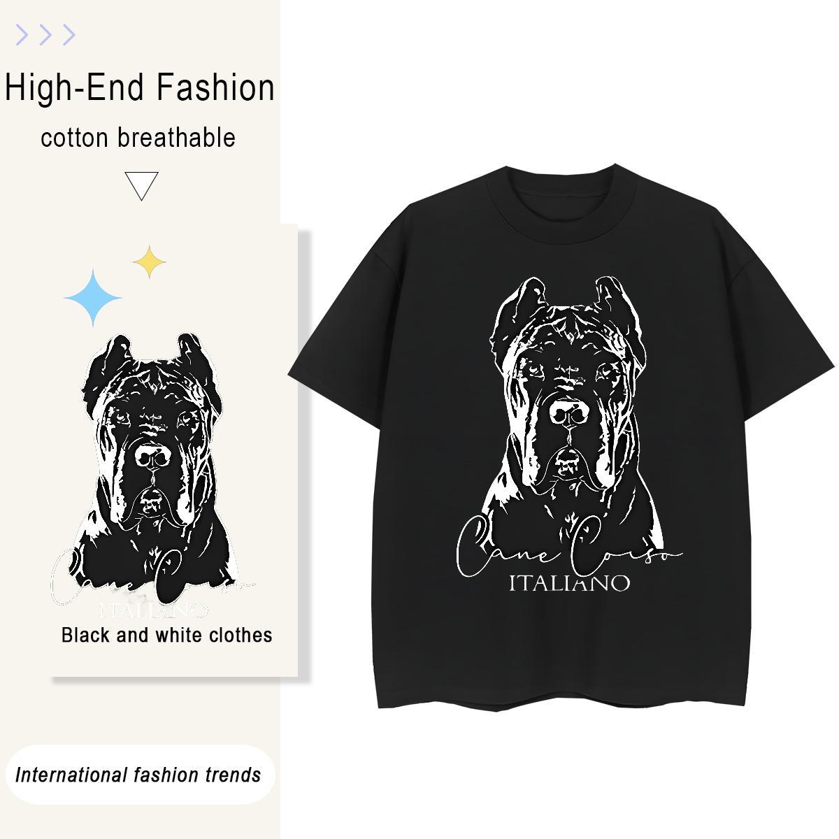 Brand Tshirts Summer Casual 230g Pure Cotton Plus Size Custom Breathable Short Sleeve dog T-Shirts Wholesale Polos