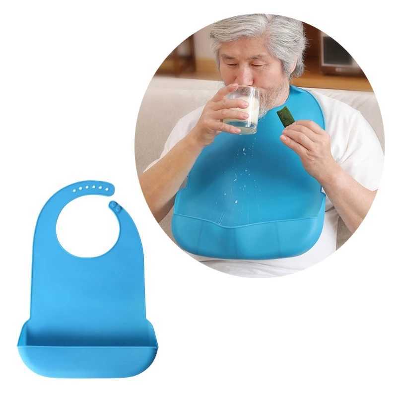 Bibs Burp Cloths Soft Silicone Burp Bib for Adults Fashionable Old Man Feeding Apron Waterproof Bib Food-grade Burping ClothL4812