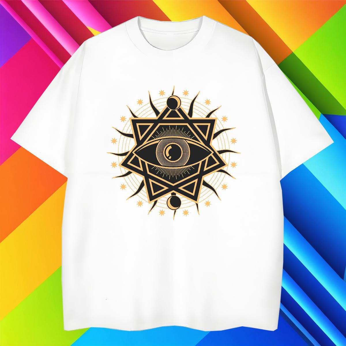 Cool Design eyes Men T Shirts Street wear Hip Hop Men Tees 230g Cotton 2024 Designer Breathable Short Sleeve Custom Printing Tops