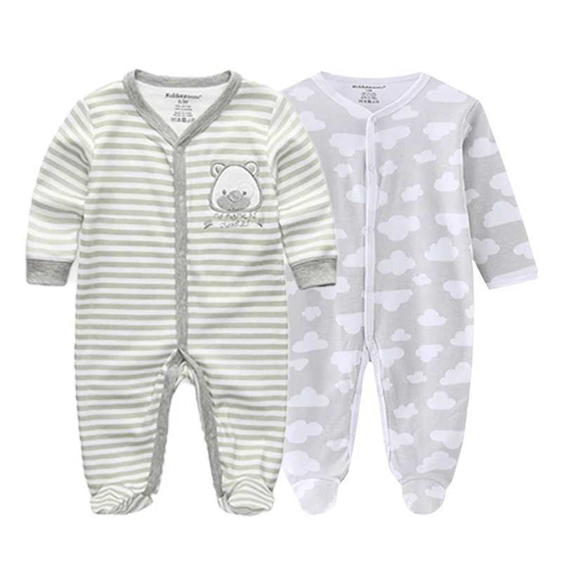 2-piece striped baby unisex jumpsuit 100% pure cotton newborn Onesies four season baby clothing W240812