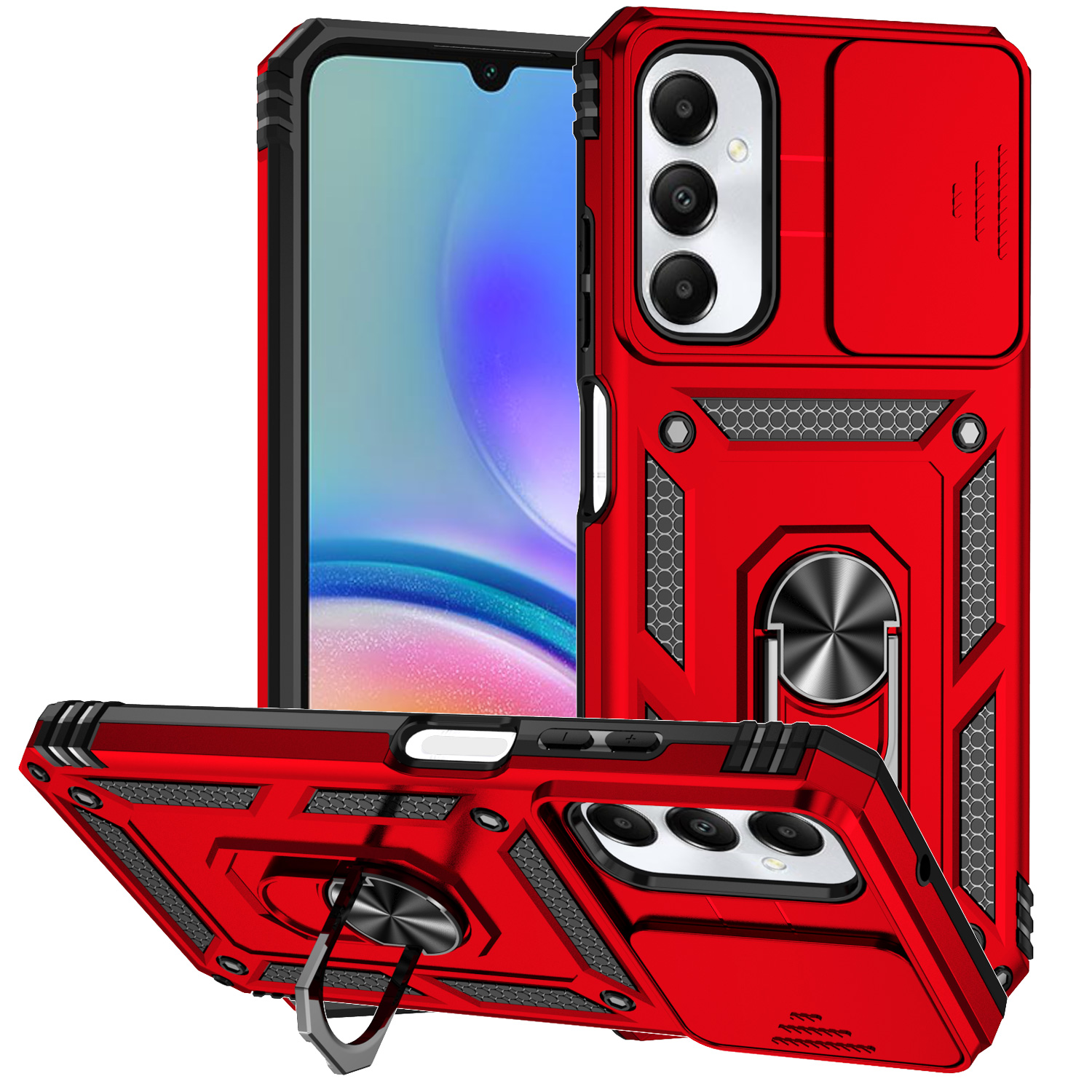 Military Grade Rugged Heavy Duty Cases Slide Camera Ring Stand Shockproof For Samsung A06 A16 A05 A05S A15 A25 A35 A55 A14 A24 A34 A54 A04 A13 A33 A53