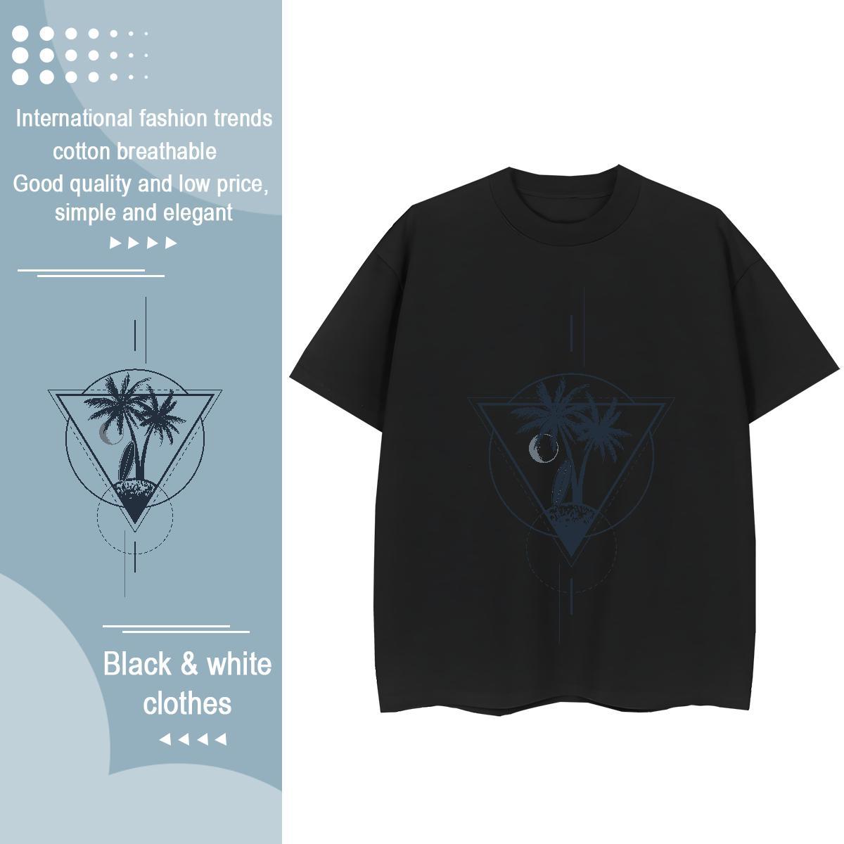 Fashion New Men Tops Tees tree Casual 230g Pure Cotton Polos Short Sleeve O-Neck High Quality T Shirts Men DIY Anime