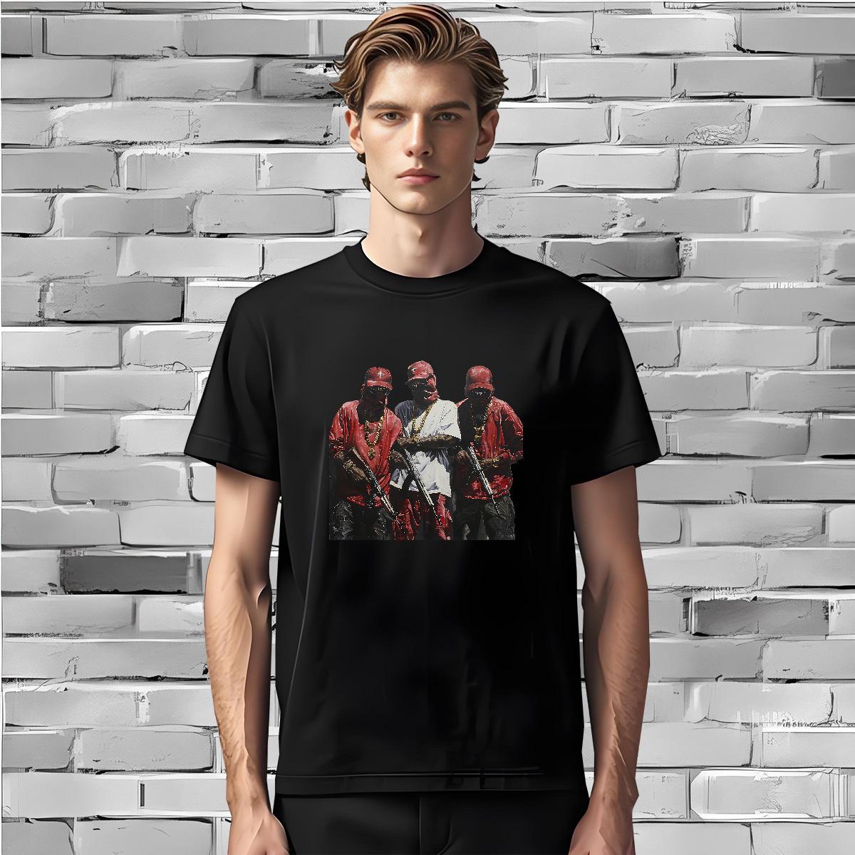 Men T Shirts 230g Cotton person Home Outdoor Breathable Anime Print Men Tees Fashion New Loose Fit Clothes