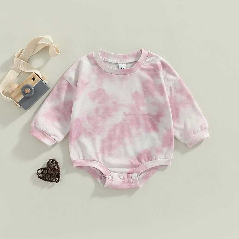 Autumn and Spring Baby Girls Boys Sportswear Hoodie Long Sleeve Tie Dye Printed Button Hoodie Fashion Baby Newborn Clothing W240812