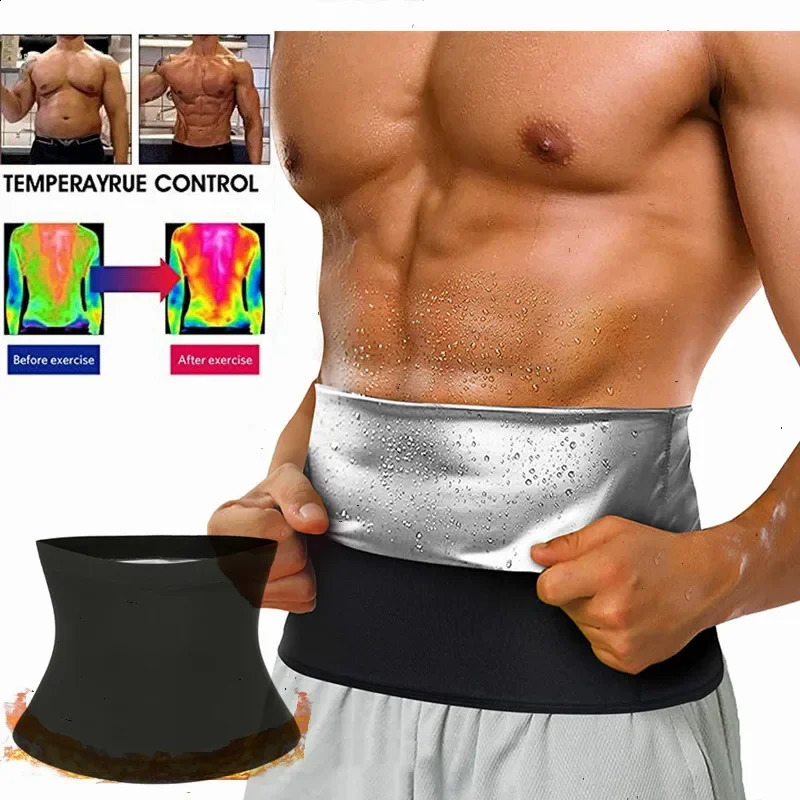 Sauna waist trainer weight loss belt mens gym fitness Cincher abdominal control tight corset fat burning womens body shape 240812